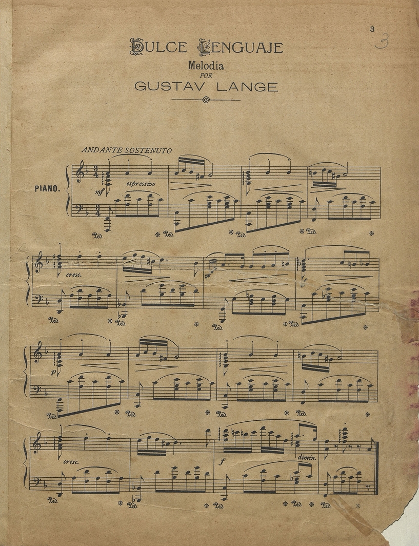 Gustate Lange - "Dulce lenguaje" Melodía